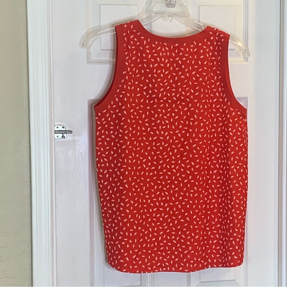 Chicos Zen Sport Dot Print High Stretch Dotted Tank Top Red Size 3/XL - Picture 4 of 9